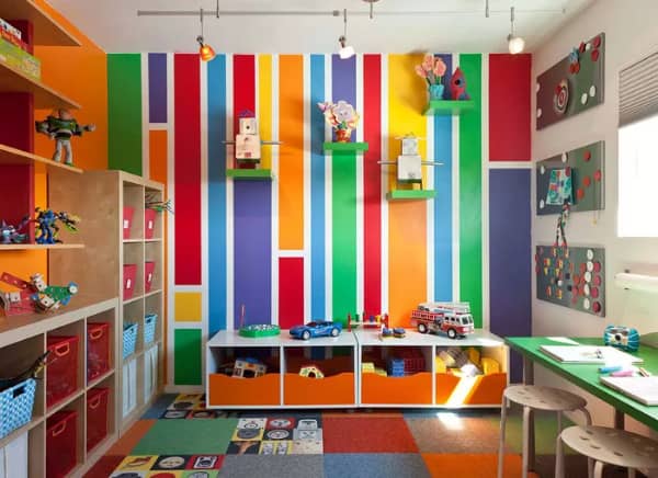 دکوراسیون اتاق کودک با تم رنگارنگ