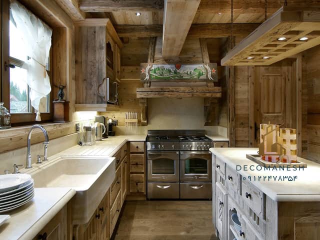کابینت آشپزخانه چوبی روستیک