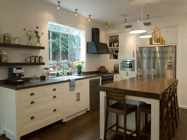 کابینت آشپزخانه انزو با میز وسط