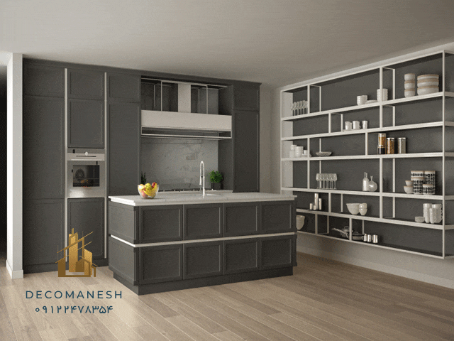 کابینت هایکلیاف با تم خاکستری