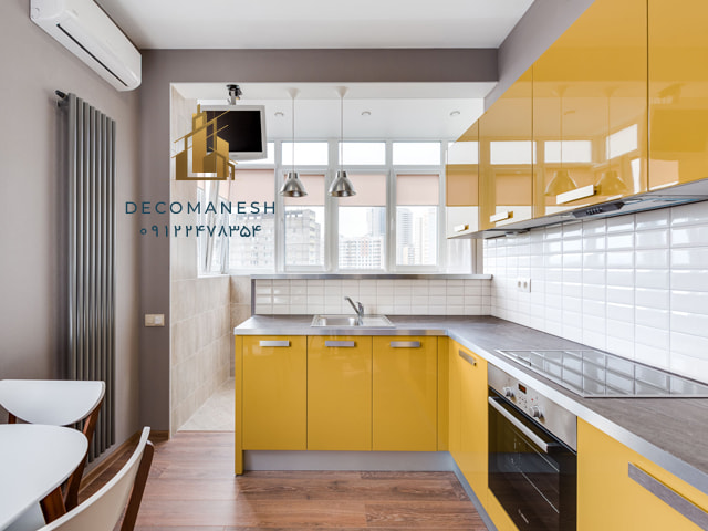 رنگ زرد در دکوراسیون داخلی آشپزخانه