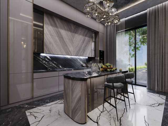 طراحی کابینت آشپزخانه سبک نئوکلاسیک