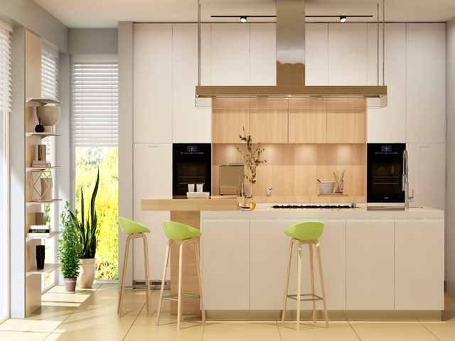 کابینت نئوکلاسیک با دو متریال ترکیبی