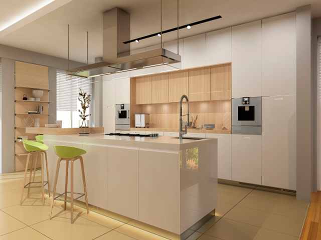 کابینت مدرن با با جزیره حرفه ای