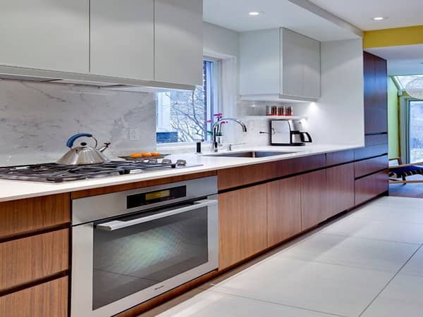 کابینت اشپزخانه مدرن با دو رنگی ترکیبی
